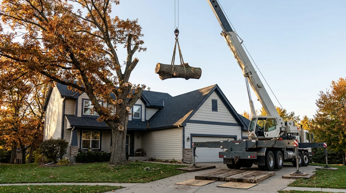 Crane Tree Removal Cost: Crane Bid vs. Climb-and-Rig Math