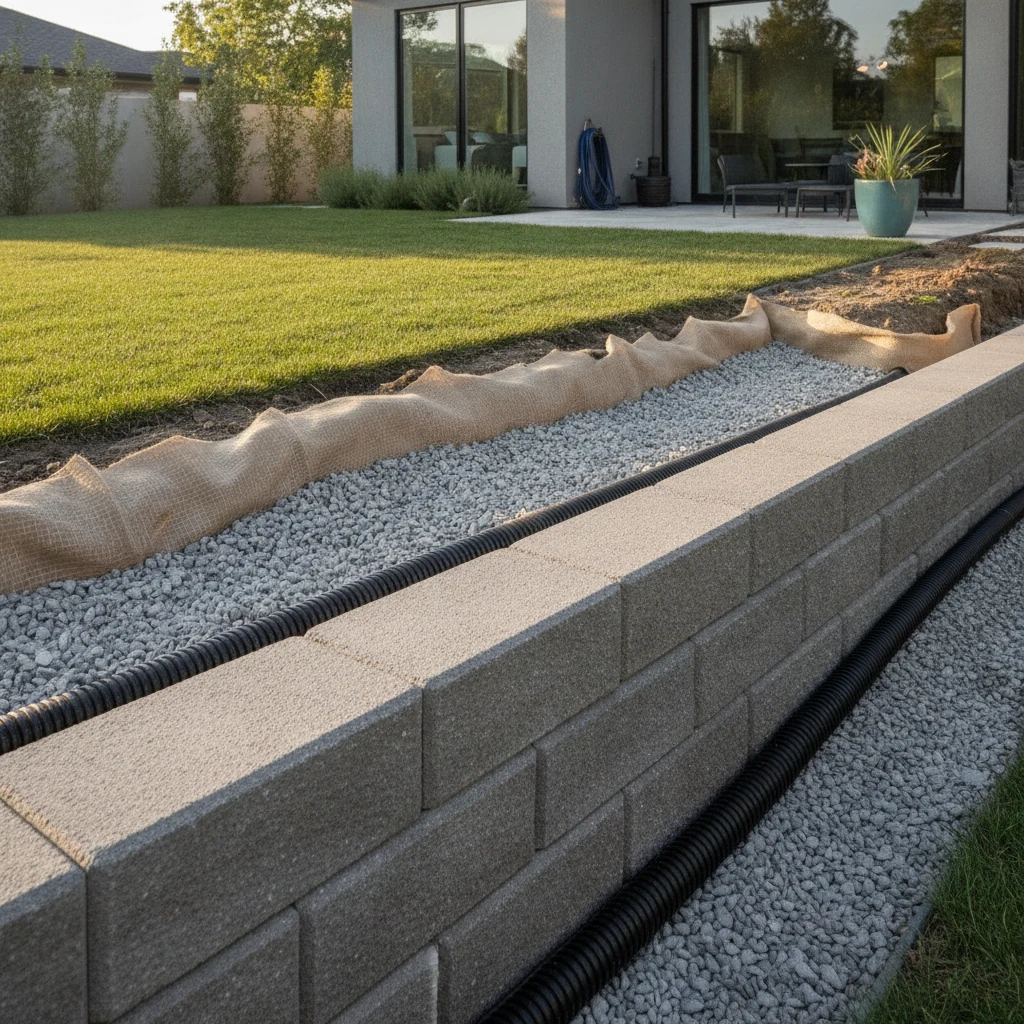 Retaining Wall Drainage Cost: The $10–$30/ft Decision That Saves the Whole Wall