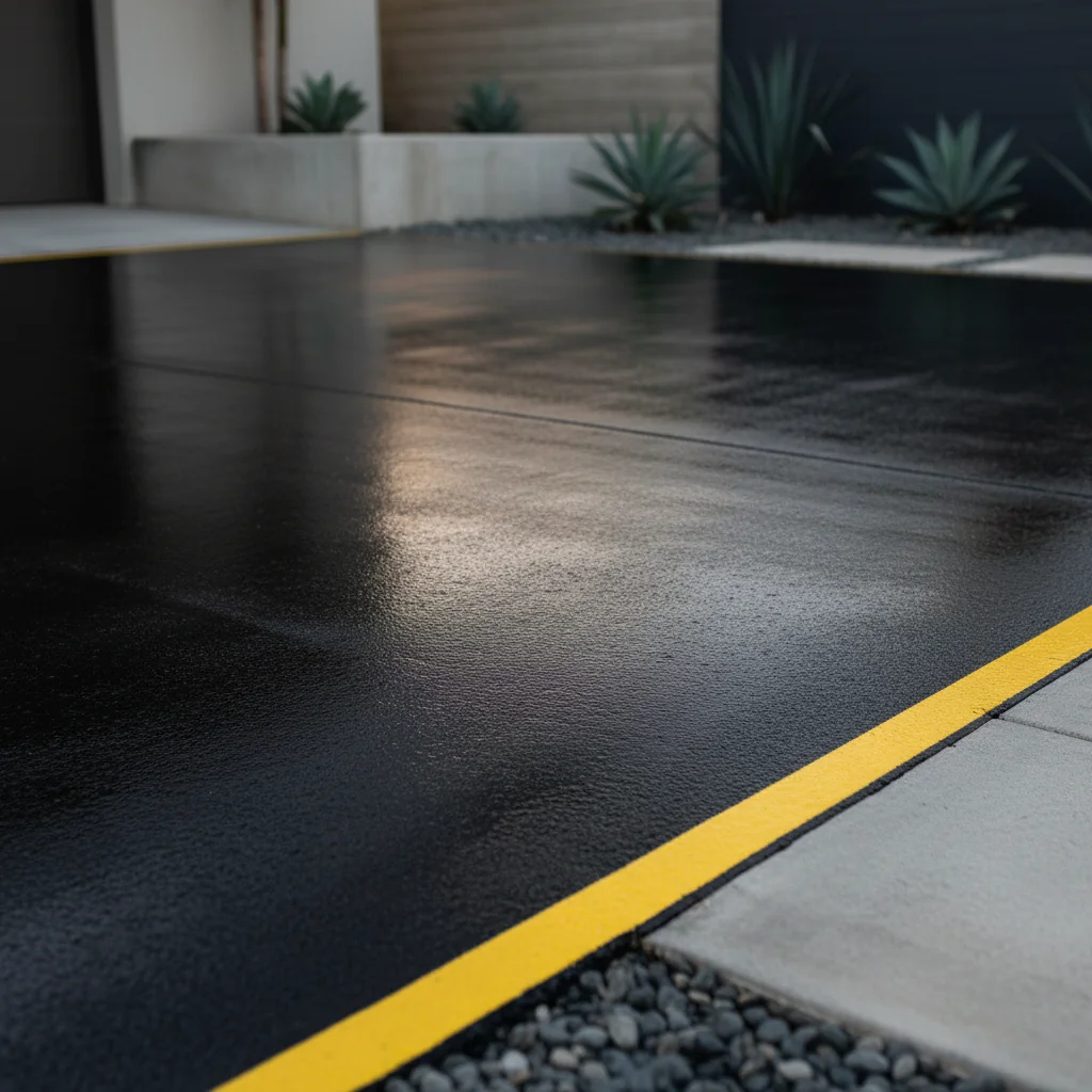 Asphalt driveway surface close-up