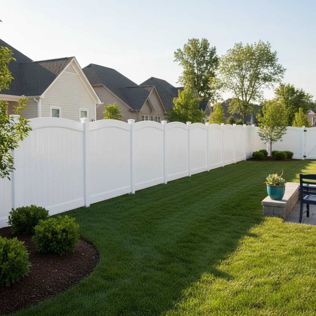 White vinyl privacy fence panels