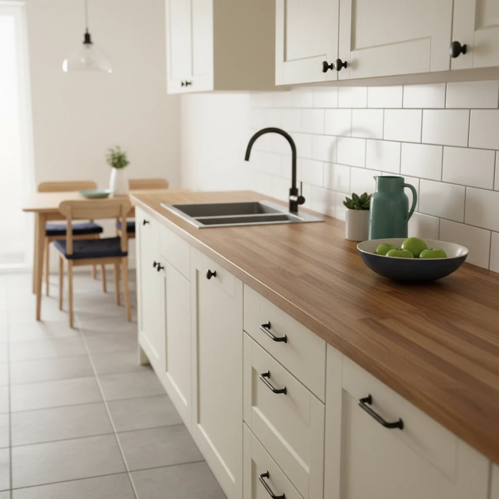 Minor kitchen refresh with freshly painted cabinets and new hardware