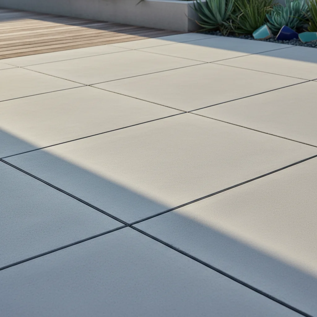 Poured concrete patio surface