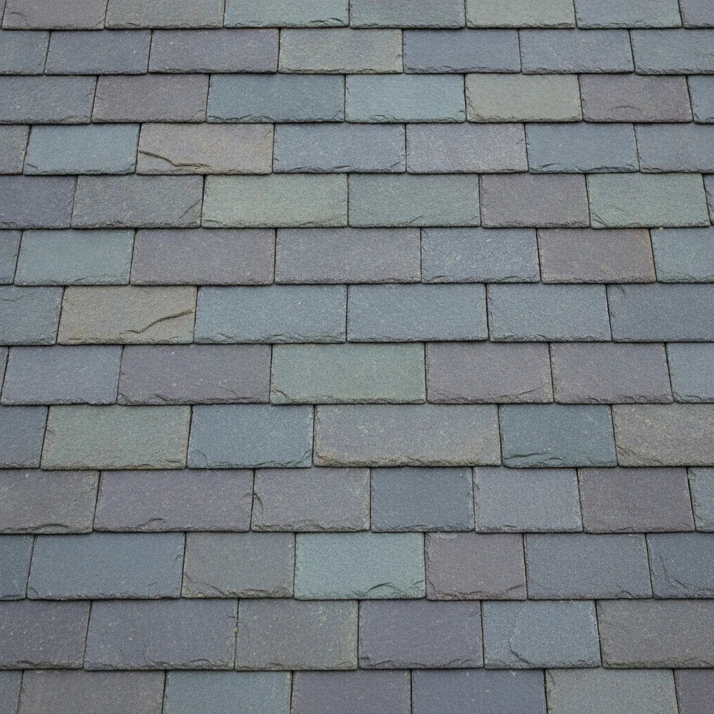 Natural slate roof tiles on a historic home